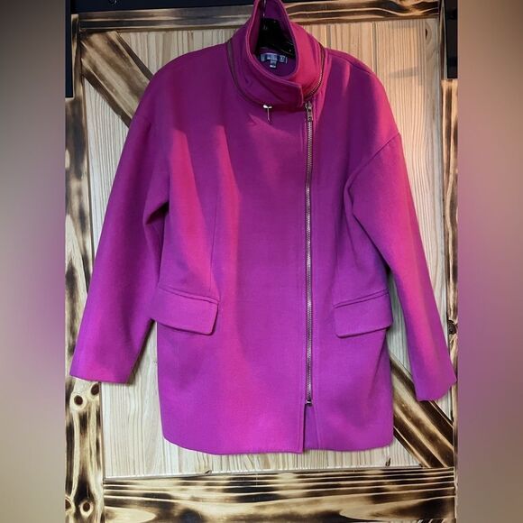 Jennifer Lopez Oversized Barbiecore Pea Coat Pink XS - Picture 1 of 9